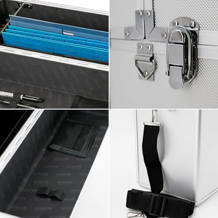 Alumaxx Alpha Koffer, 34 l, mit 2-teiligen Deckel und Schultergurt, Silber – Bild 2