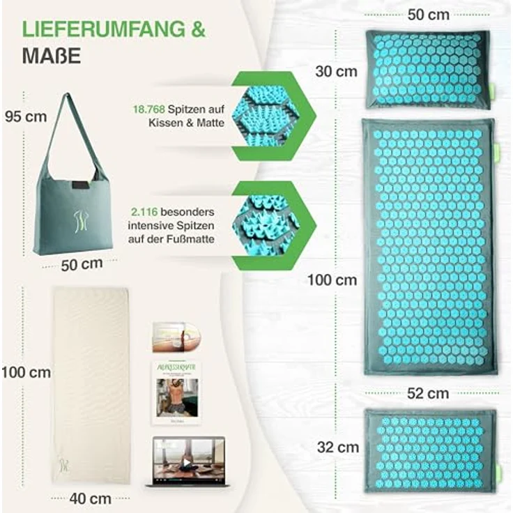 BACKLAxx® Akupressurmatte "Magnum" (5teilig + gratis-Download in umweltfreundlichem Halbleinen) – Bild 5
