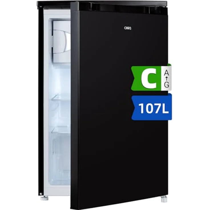 CHIQ 107 Liter Kühlschrank, Schwarz, Mikro-Gefrierfach, Vario Box, Geräuscharm, 12 Jahre Garantie auf den Kompressor - Preisvergleich – Bild 1