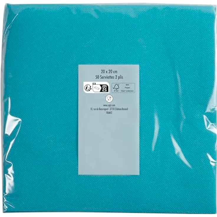 PROnappe Servietten türkis, 2-lagig, 20,0 x 20,0 cm, 50 Stück, FSC-zertifiziert – Bild 8