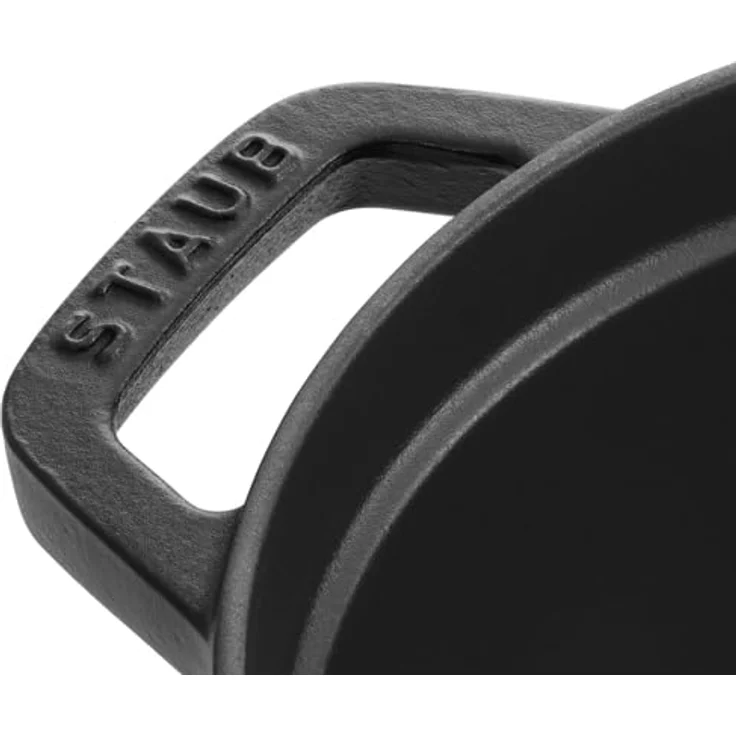 Staub 40509-315-0 Cocotte-Bräter, oval mit Deckel 29 cm, 4,25 L, mit mattschwarzer lierung im Inneren des Topfes, schwarz – Bild 2