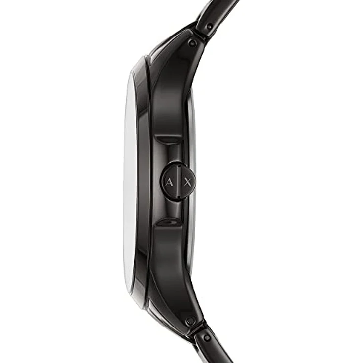 Armani Exchange Herrenuhr , DreizeigerDatumswerk, 46mm Schwarzes Edelstahlgehäuse mit Edelstahlarmband, AX2413 – Bild 4