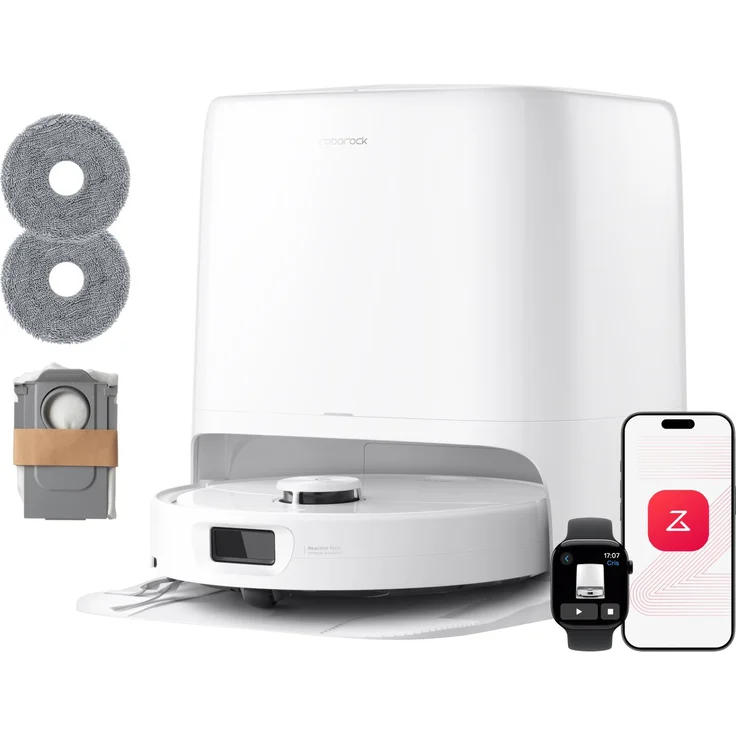 Roborock Qrevo 2 Pro Set, Saugroboter mit Wischfunktion, 25.000 Pa Saugkraft, Anti-Tangle-System, 75°C Heißwasser-Moppwäsche, FlexiArm-Kantenwischsystem