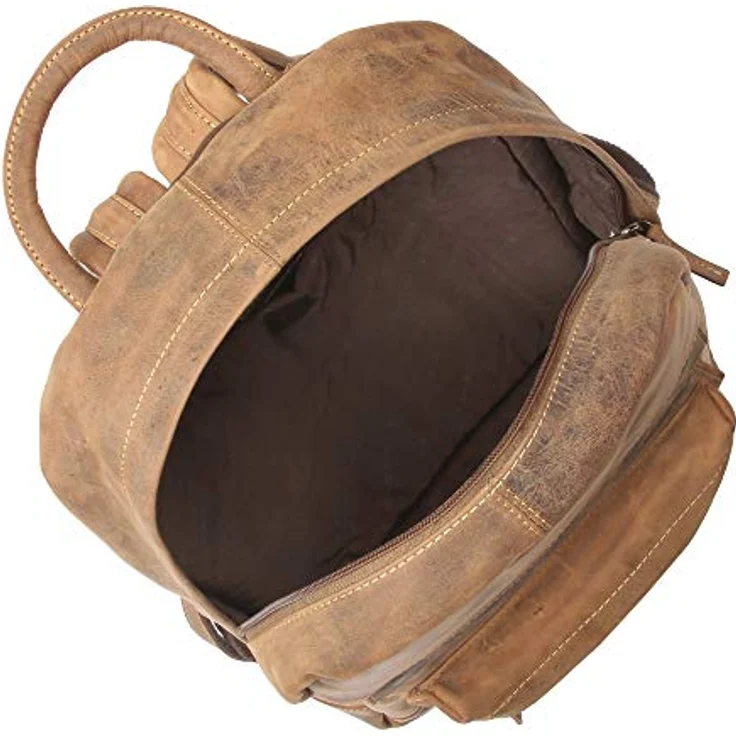 Greenburry Vintage Retro Rucksack, Leder 42 cm mit Laptopfach, braun – Bild 5