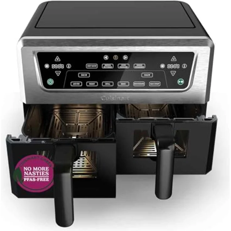 Cuisinart XXL Air Fryer, Doppelschubladen 2 x 5,2 l, PFAS-frei, 6-in-1 Kochmodi, Sichtfenster, automatische Warmhaltefunktion – Bild 1