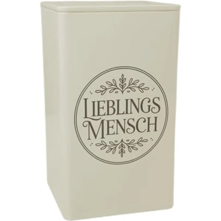 speecheese Lieblingsmensch Emblem Dose 900ml, dekorativ mit floralem Muster und eingraviertem Spruch – Bild 1