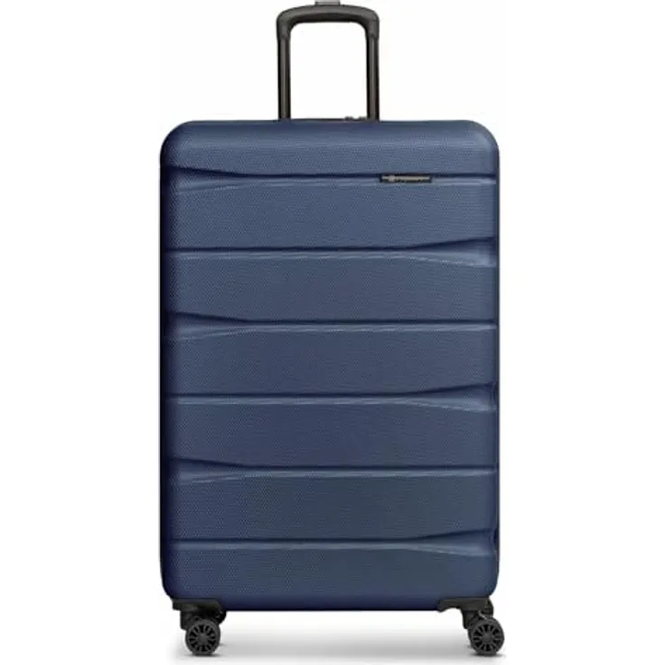 Franky 4-Rad Koffer, Trolley aus ABS Material, funktionaler Hartschalen Koffer, Reisegepäck mit TSA Schloss für Ferien und Abenteuer (DUNKELBLAU, M-mittlerer Koffer 65cm)