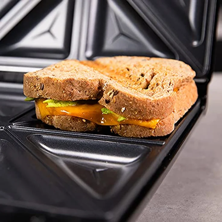 Cecotec 4-Sandwichmaker aus Edelstahl Rock´nToast Family.1500 W Leistung und Antihaftbeschichtung. – Bild 4