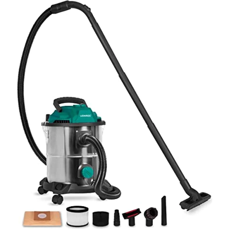 VONROC Nass- und Trockensauger 1400W, 20L Werkstattsauger mit 3m Schlauch und Blasfunktion, vielseitig einsetzbar – Bild 1