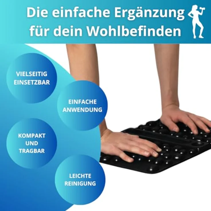 Winch Reflexzonen-Massagematte mit Noppen für Fuß, Hände, Rücken, Wohlbefinden, 10 Jahre Garantie – Bild 3