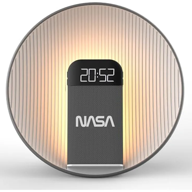 Nasa SPC600, Wecker mit BT-Lautsprecher, Qi-Charger und LED-Licht, kabellos