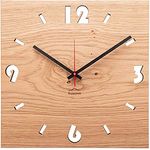 huamet Holz Wanduhr Eiche Astig DUHRCHBRUCH, eckig - einzigartiges Design, geräuschlos ohne Ticken - Qualitätsprodukt Made in Südtirol - CH51-A-1604