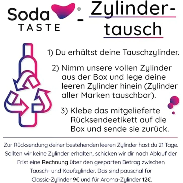 SodaTASTE Quick Zitrone CO2-Zylinder Refill für Wassersprudler, natürliches Zitronenaroma, zuckerfrei, für max. 60l Sprudelwasser, kompatibel mit Quick Connect System – Bild 4