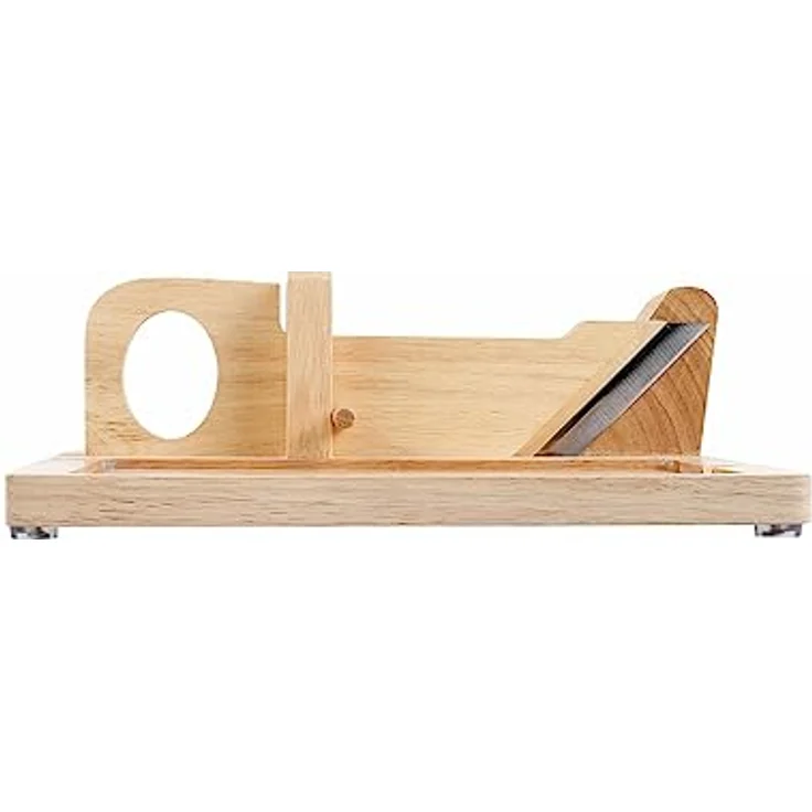 Livoo Wurst Guillotine mec127, Wurstschneider mit Schieferplatte und Holzgriff – Bild 5