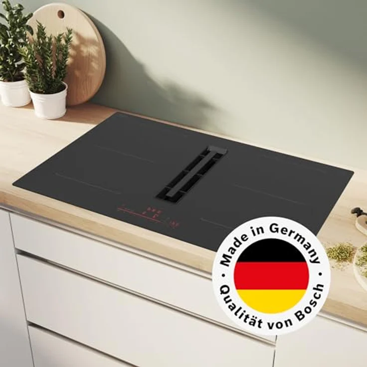 BOSCH Kochfeld mit Dunstabzug 6 PVQ811HGA6, Direct Select, PowerBoost, Restwärmeanzeige, Induktionskochfeld, 80 cm, Rahmenlos aufliegend – Bild 3