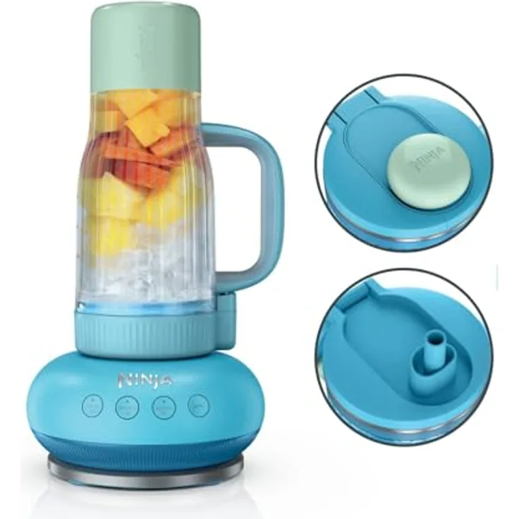 Ninja BlendBoss DB351EUBL, Standmixer mit 1100-Watt-Motor, tragbarem Becher und 3 Auto-Modi, Farbvariante Blaue Himbeere