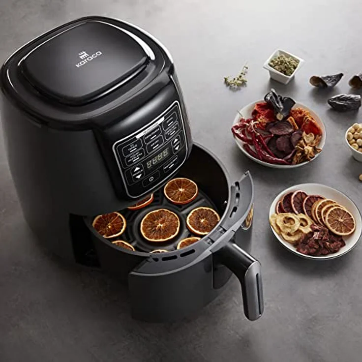 Karaca Air Pro Cook XL 2 in 1 Airfryer Raum Grau Schwarz, Fritten, Hausjoghurt, Trockene Gemüse Obstsorten, Grillgerichte, Less Fat Technology, Grillgerichte Sowie Saftige – Bild 5