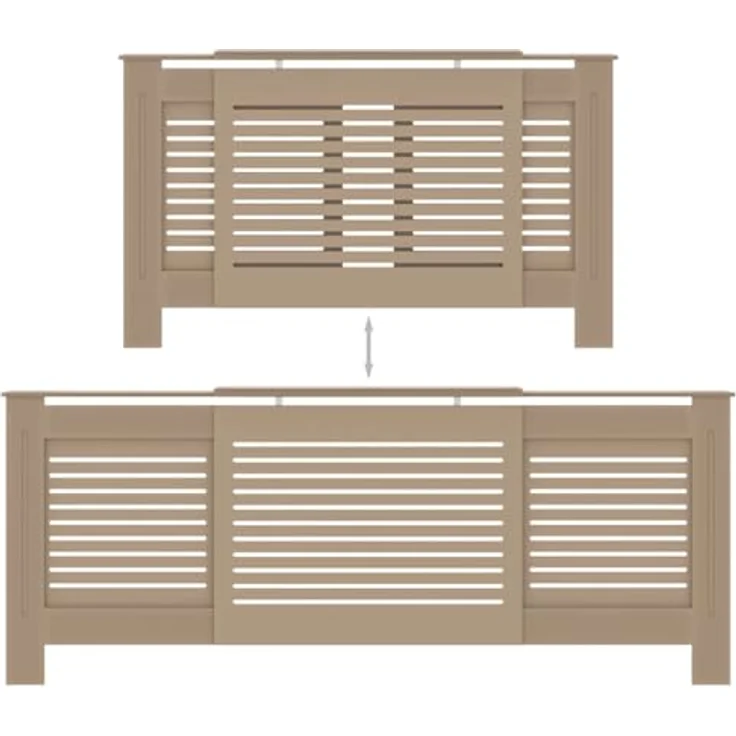 vidaXL MDF Heizkörperverkleidung, einstellbar von 142-205 cm, modernes Lattenrost-Design, robust und langlebig – Bild 4
