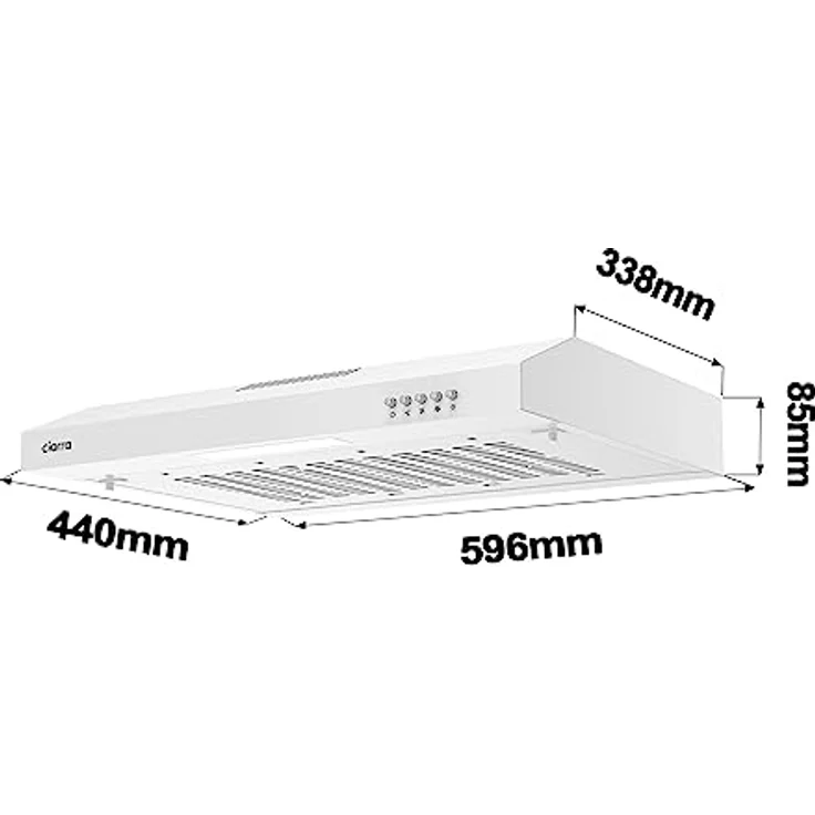CIARRA Dunstabzugshaube 60 cm Einbau, Integrierte oberschrank Abluft Einbauhaube aus Edelstahl Weiß, CAW6903A – Bild 2