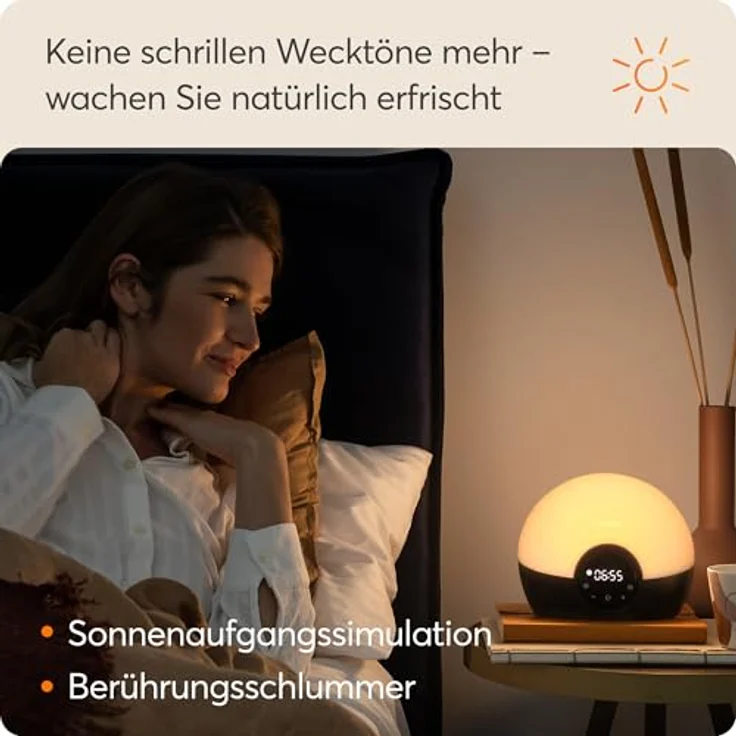 Lumie Bodyclock Glow 150, Lichtwecker mit 20-45 Minuten Sonnenaufgang, dimmbarem Display und 9 Einschlafklängen – Bild 6