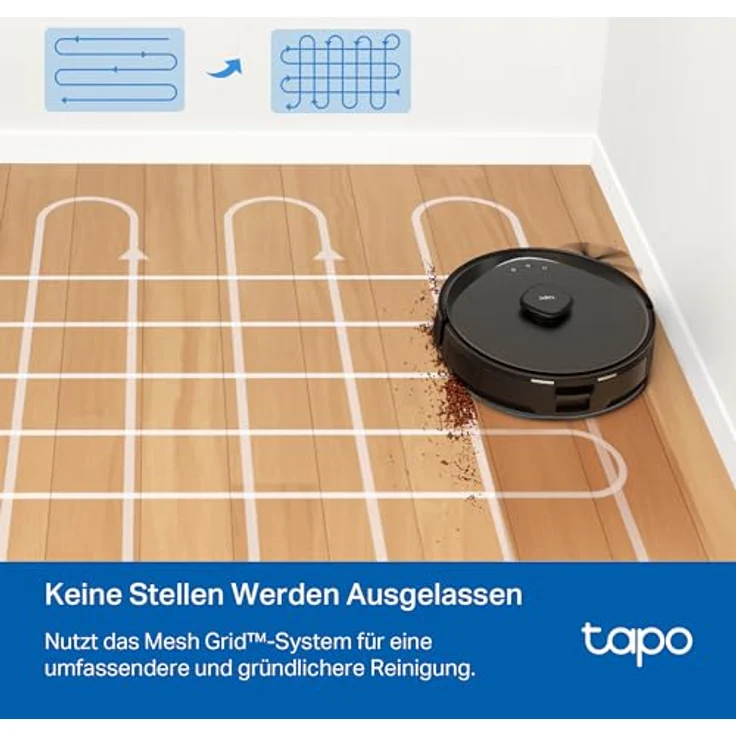 TP-Link Tapo RV30 Max, Beutelloser Saugroboter mit 5300 Pa Saugkraft, Wischfunktion, Schwarz – Bild 8