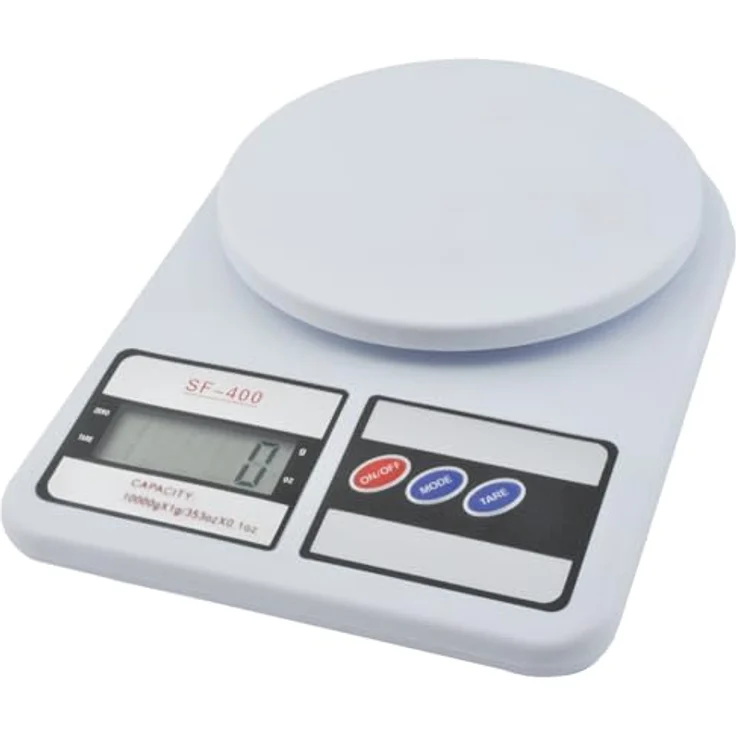 Ruhhy Elektronische Küchenwaage, digital, bis 10 kg mit 1 g Genauigkeit, weiß, inkl. 2 AAA-Batterien – Bild 5
