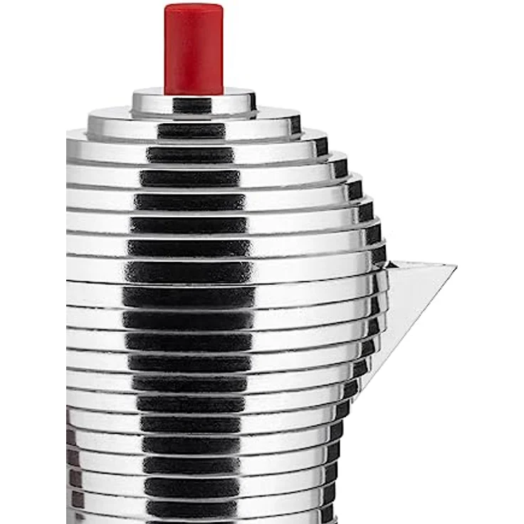Alessi Pulcina MDL02-6 R Design Espressomachine aus Aluminiumguss und PA, 6 Tassen, rot – Bild 6