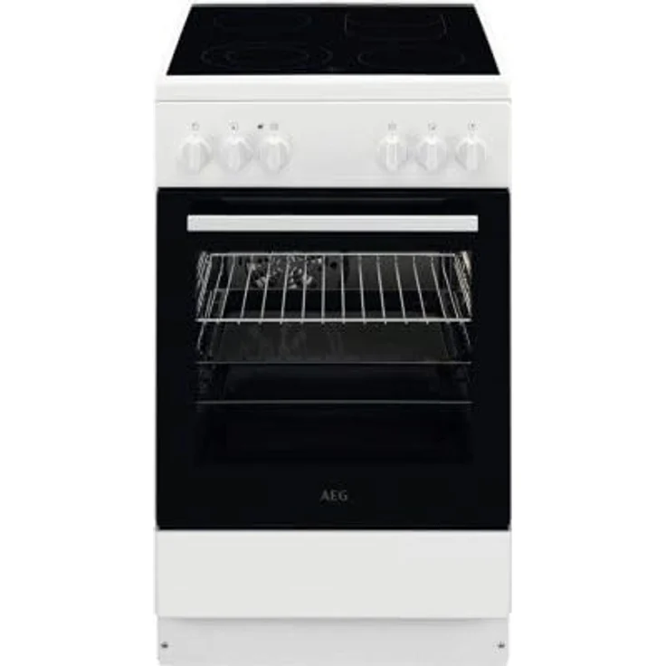 AEG CCB54091BW Standherd mit Glaskeramikkochfeld, 50 cm breit, 57 L, 8 Beheizungsarten, weiß – Bild 1