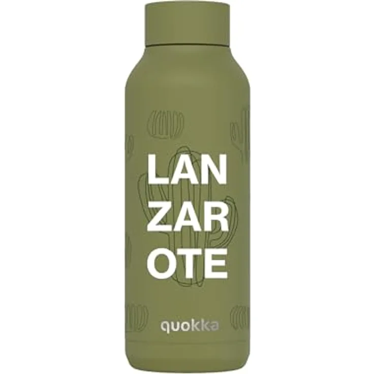 Quokka SOLID OLIVE GREEN 510 ml, doppelwandige Edelstahl-Thermoskanne, BPA-frei, hält Getränke 18 Stunden kalt und 12 Stunden heiß