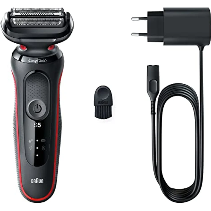 Braun Series 5 Rasierer für Herren, Elektrorasierer, EasyClean, Wet & Dry, wiederaufladbar & kabellos, Vatertagsgeschenk, 51-R1000s, Rot – Bild 5