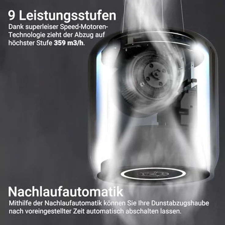 KKT KOLBE SHINE37, Dunstabzugshaube 37cm mit 9 Leistungsstufen, Gestensteuerung und Bluetooth-Lautsprecher – Bild 6