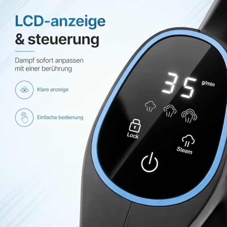 Olvy Multifunktionaler Dampfreiniger, 1200 Watt für chemiefreie Tiefenreinigung mit 400 ml Wassertank und 10 spezialisierten Aufsätzen – Bild 2