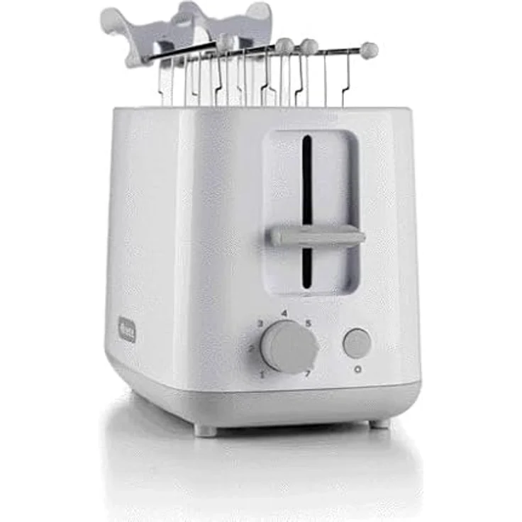 Ariete Breakfast 147 Toaster, Toaster mit 7 Bräunungsstufen, Automatischem Auswurf, Herausnehmbarem Krümelfach, Stopptaste, Inklusive Edelstahlzange, 760W, Weiß – Bild 3