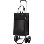 ANDERSEN Quattro Shopper Charu, Einkaufstrolley schwarz, 49 L, höhenverstellbar, abnehmbares Fahrgestell, leise Flüsterräder, nachhaltig, multifunktional
