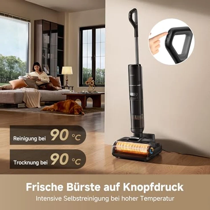 dreame H15S Nass- und Trockensauger, 21.000 Pa Saugkraft, KI-Roboterarm, 3-fache Kantenreinigung, verhedderungsfrei, flaches 180°-Design, App-Steuerung – Bild 5