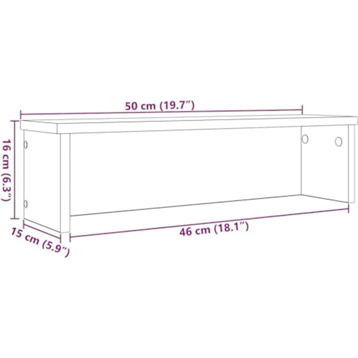 vidaXL Küchenregale Stapelbar 2 STK. Weiß 50x15x16 cm, Küchen-Aufbewahrungsregal, Gewürzregal, Regal, Organizer Küche mit stapelbarem Design und starkem Holzwerkstoff – Bild 3
