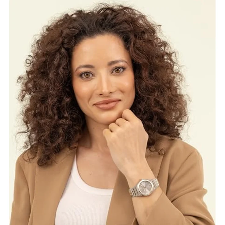 BOSS Quarzuhr CANDOR LADIES SPORT 1502790, Damenuhr mit analoger Anzeige, Edelstahlarmband in Silber und Gold, Zifferblatt mit Glassteinen, spritzwassergeschützt – Bild 5