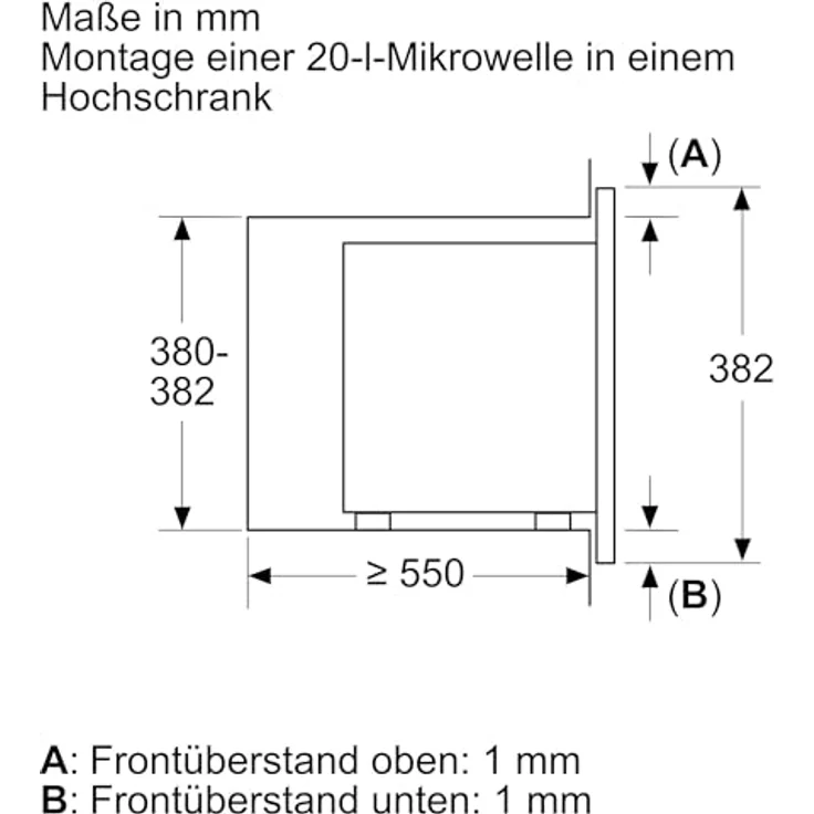 Bosch Serie 2 BFL623MB4, Einbau-Mikrowelle 800 W, 20 l, schwarz, 5 Leistungsstufen, versandkostenfrei – Bild 7