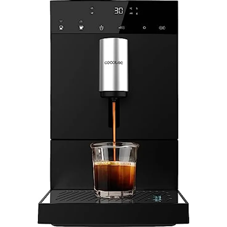 Cecotec Superautomatische Kompaktkaffeemaschine Cumbia Cremmaet Compact. 1350 W, 19 Balken und Thermoblock-System, 1,1 l Wassertank und 150 g Kaffee, Plug&Play, automatische Reinigung