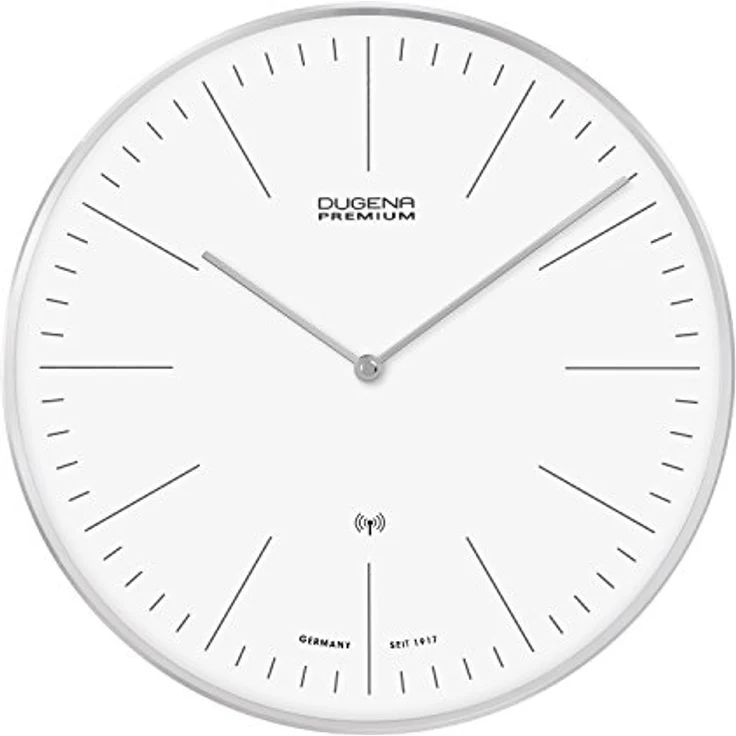 Dugena Wanduhr Dessau, Funkuhrwerk, Metallgehäuse, ø 32 cm, inklusive Batterie (Indexe) – Bild 1