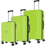 Travelite Hartschalen Kofferset 3teilig, 4 Rollen, ORBITA, Trolleys mit bruchsicherer Schale und praktischer Inneneinteilung, TSA Schloss, L/M/S, Limone