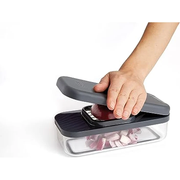 Joseph Joseph Multi-Prep Compact 4-in-1 Multifunktionsset, Gemüsehobel, Zwiebelschneider, Pommesschneider, Käsereibe, Madonline, Julienne-Schneider mit Behälter – Bild 4