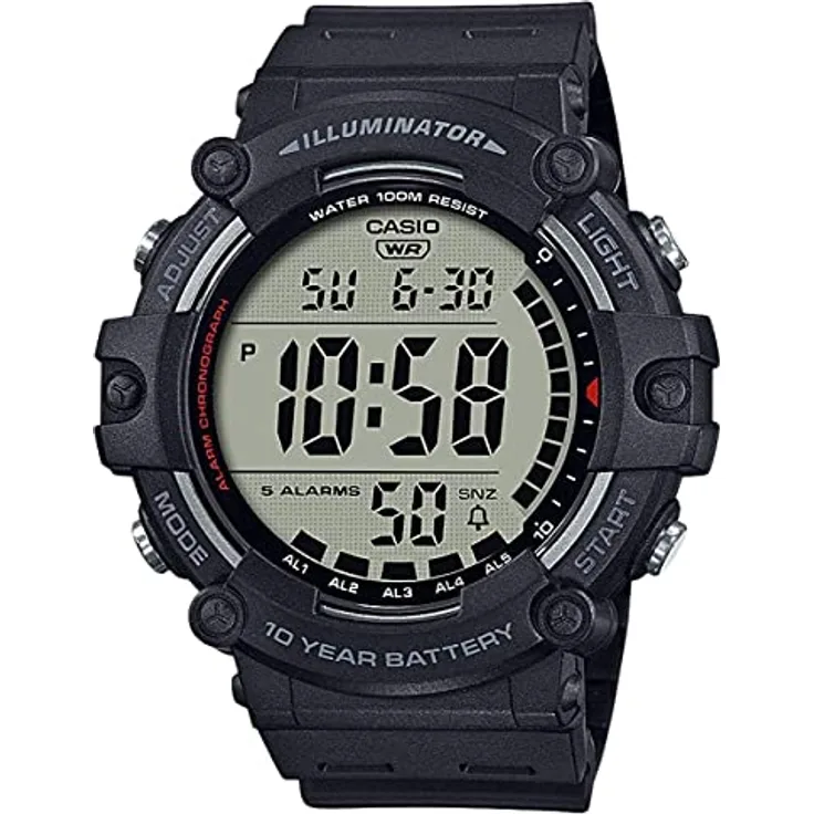 Casio Unisex-Erwachsene Digital Quartz Uhr mit Kunststoff Armband AE-1500WH-1AVEF