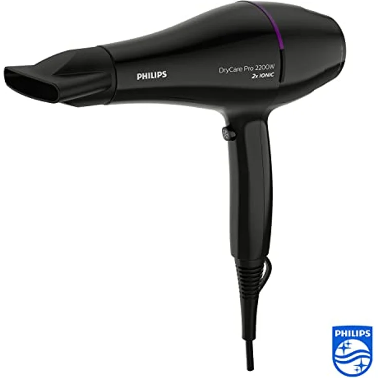 Philips BHD274-00 haartrockner, 2200W, Ionen-Technologie, inkl. Diffusor, schwarz – Bild 2