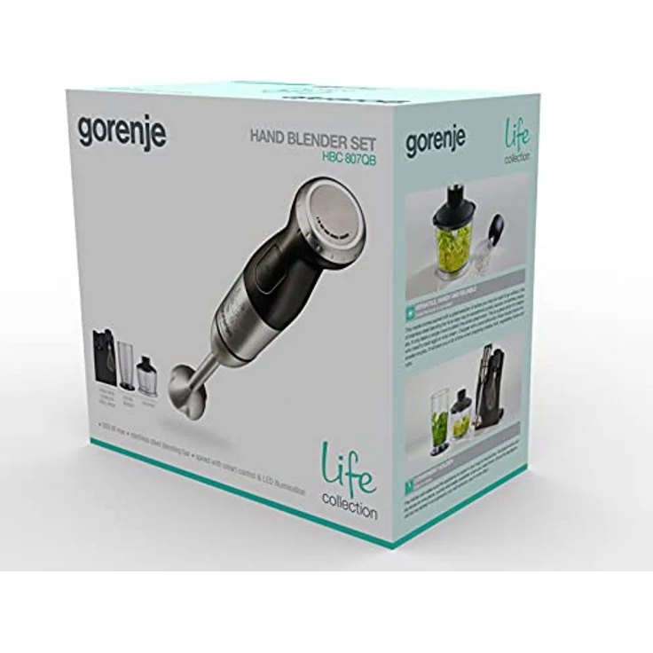 Gorenje HBC807QB Handmixer, 800 W, Schwarz, Edelstahl – Bild 3