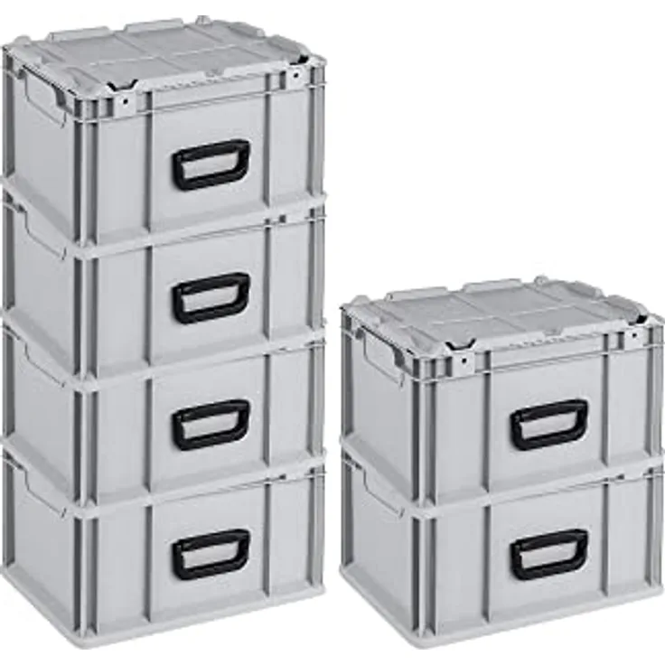 PROREGAL SuperSparSet 6x Eurobox NextGen Portable | HxBxT 23,5x30x40cm | 20 Liter | Eurobehälter, Transportbox, Transportbehälter, Stapelbehälter
