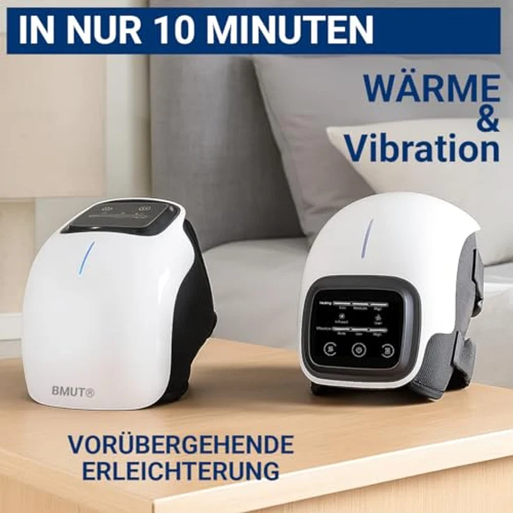 BMUT 3in1 Knie-Massagegerät, kabellos mit Tiefenwärme & Vibrationstherapie, 3 Heizstufen, Infrarot & Laser, USB-Akku - für Schmerzlinderung & Entspannung – Bild 3