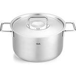 Fissler Pure Collection / Edelstahl-Kochtopf (Ø 24 cm, 5,7L) Töpfe inkl. Metall-Deckel, Innen-Skalierung – Induktion