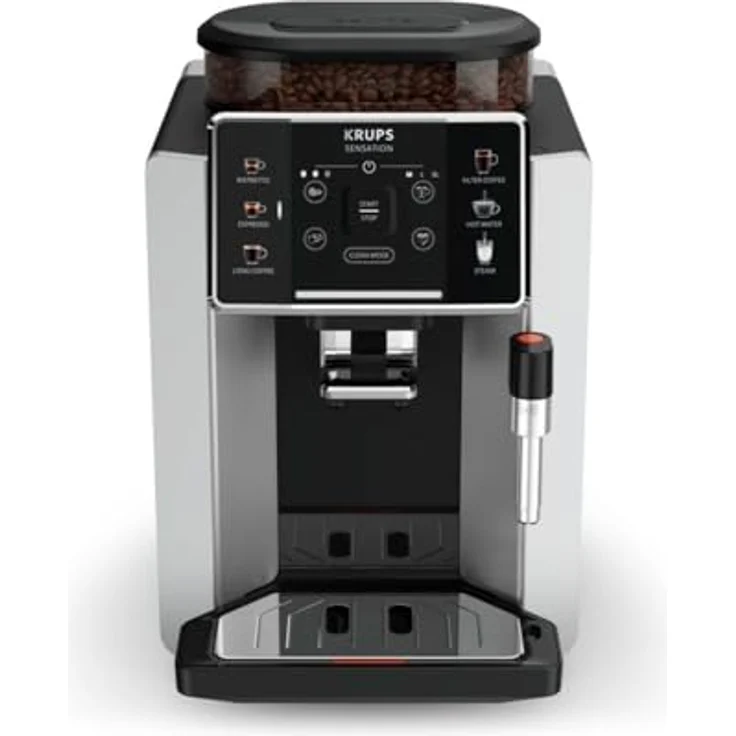 Krups EA910E Sensation, Kaffeevollautomat in Schwarz und Silber, 15 bar Pumpendruck, integriertes Mahlwerk, 1,7 Liter Wassertank – Bild 3