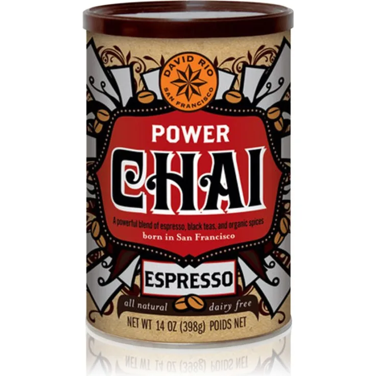 David Rio Power Chai Espresso Pulver, vegan, zur Herstellung von Getränken, 398 g